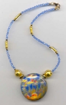 Monet Lily Pad Blown Disc Necklace